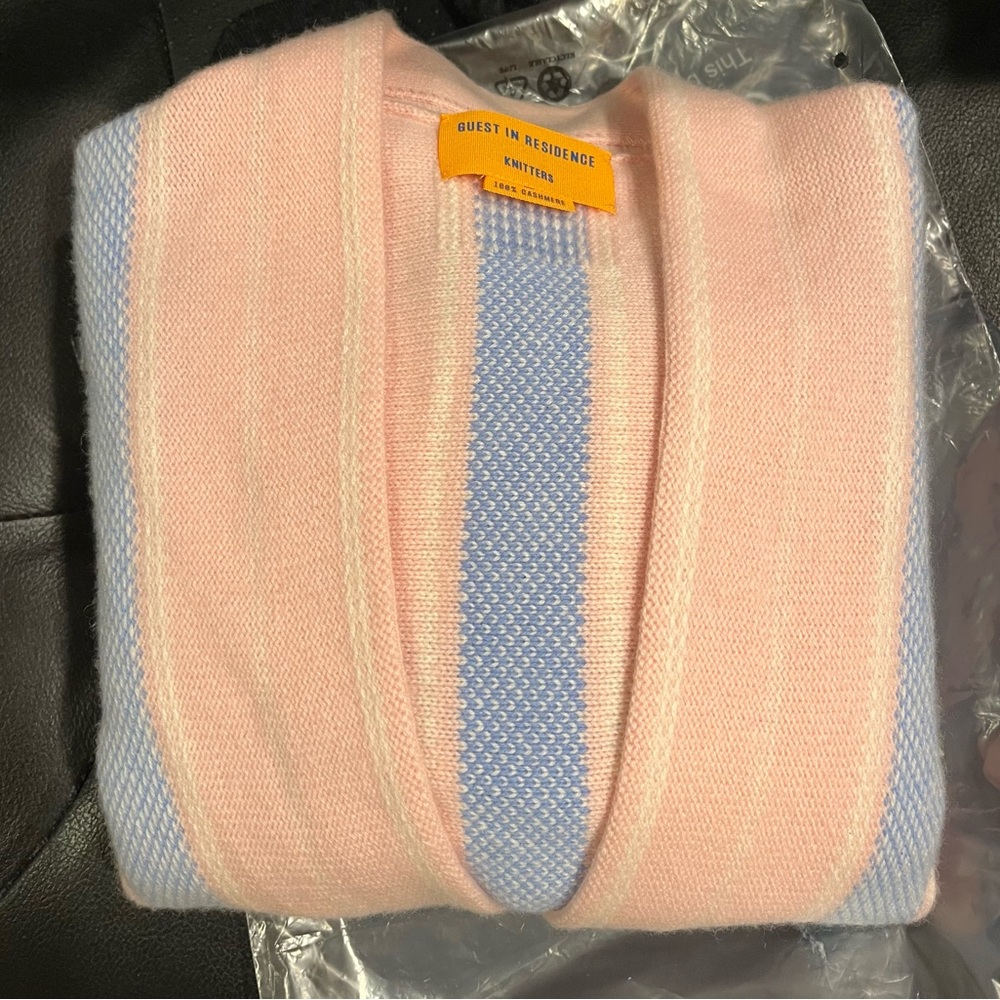 Guest In Residence Baja Everywear 100% Cashmere Cardigan Powder Pink Size S - Picture 8 of 12